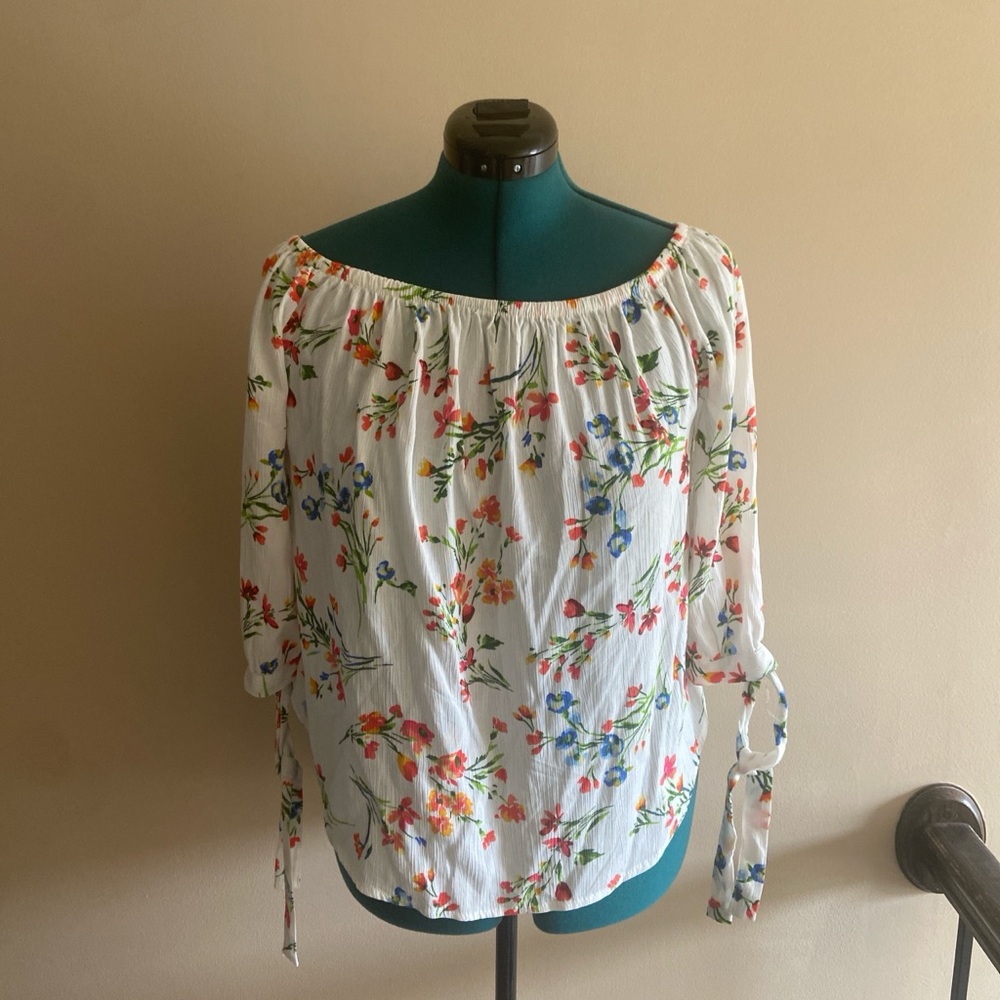 Floral White Blouse